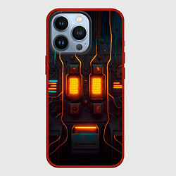Чехол для iPhone 13 Pro Паттерн в стиле киберпанк, цвет: 3D-красный