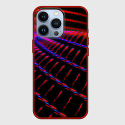 Чехол для iPhone 13 Pro Geometry neon texture, цвет: 3D-красный
