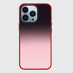 Чехол для iPhone 13 Pro Градиент: от черного к розовому, цвет: 3D-красный