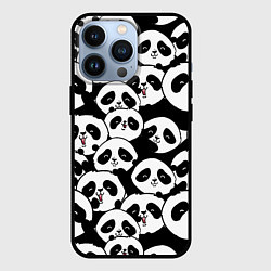 Чехол для iPhone 13 Pro Весёлые панды, цвет: 3D-черный