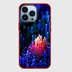 Чехол для iPhone 13 Pro Шейпы синие, цвет: 3D-красный