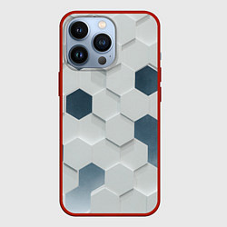 Чехол для iPhone 13 Pro Геометрические шестиугольники, цвет: 3D-красный