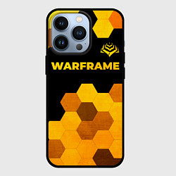 Чехол для iPhone 13 Pro Warframe - gold gradient: символ сверху, цвет: 3D-черный