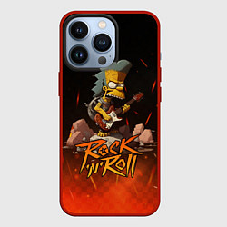 Чехол для iPhone 13 Pro Rock n roll fire Simpsons, цвет: 3D-красный