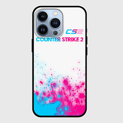 Чехол для iPhone 13 Pro Counter Strike 2 neon gradient style: символ сверх, цвет: 3D-черный