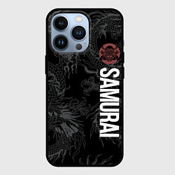 Чехол для iPhone 13 Pro Одинокий самурай и дракон, цвет: 3D-черный