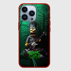Чехол для iPhone 13 Pro Simpsons hard rock, цвет: 3D-красный