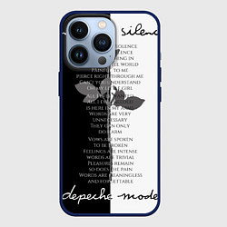 Чехол для iPhone 13 Pro Depeche Mode - Enjoy the Silence lyrics black & wh, цвет: 3D-тёмно-синий