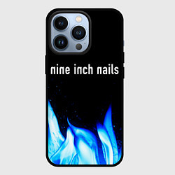 Чехол для iPhone 13 Pro Nine Inch Nails blue fire, цвет: 3D-черный