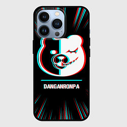 Чехол для iPhone 13 Pro Символ Danganronpa в стиле glitch на темном фоне, цвет: 3D-черный
