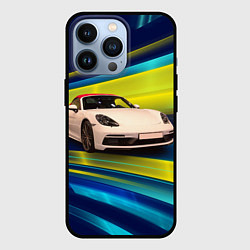 Чехол для iPhone 13 Pro Спорткар Porsche в движении, цвет: 3D-черный
