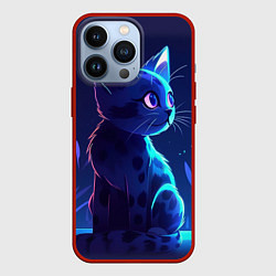 Чехол для iPhone 13 Pro Рисованный котенок, цвет: 3D-красный