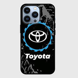 Чехол для iPhone 13 Pro Toyota в стиле Top Gear со следами шин на фоне, цвет: 3D-черный