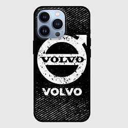 Чехол для iPhone 13 Pro Volvo с потертостями на темном фоне, цвет: 3D-черный