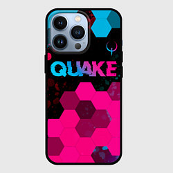 Чехол для iPhone 13 Pro Quake - neon gradient: символ сверху, цвет: 3D-черный