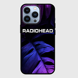 Чехол для iPhone 13 Pro Radiohead neon monstera, цвет: 3D-черный