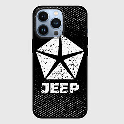 Чехол для iPhone 13 Pro Jeep с потертостями на темном фоне, цвет: 3D-черный