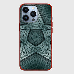 Чехол для iPhone 13 Pro Звёздочный древний набор сигилов, цвет: 3D-красный