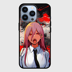 Чехол для iPhone 13 Pro Демон Пауэр - Человек бензопила, цвет: 3D-черный
