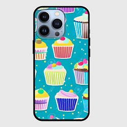 Чехол для iPhone 13 Pro Торты и кексы, цвет: 3D-черный