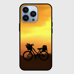Чехол для iPhone 13 Pro Велосипед на закате, цвет: 3D-черный