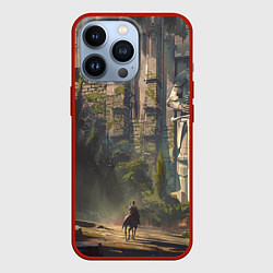 Чехол для iPhone 13 Pro Древняя цивилизация и путешественник, цвет: 3D-красный