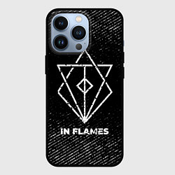 Чехол для iPhone 13 Pro In Flames с потертостями на темном фоне, цвет: 3D-черный