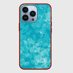 Чехол для iPhone 13 Pro Листья стилизация текстура сине-голубой, цвет: 3D-красный