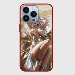 Чехол для iPhone 13 Pro Аниме блондинка с пышными формами, цвет: 3D-красный