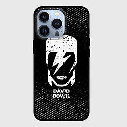 Чехол для iPhone 13 Pro David Bowie с потертостями на темном фоне, цвет: 3D-черный