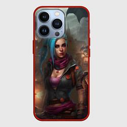 Чехол для iPhone 13 Pro Jinx art Arcane League of Legends fantasy, цвет: 3D-красный