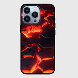Чехол для iPhone 13 Pro Огненные наносоты, цвет: 3D-черный