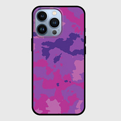 Чехол для iPhone 13 Pro Фиолетовый камуфляж, цвет: 3D-черный