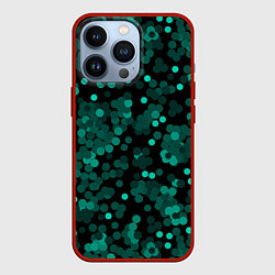 Чехол iPhone 13 Pro Бирюзовые с зеленым конфетти