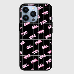 Чехол для iPhone 13 Pro Girl power - черный в клетку, цвет: 3D-черный