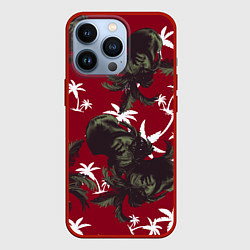Чехол для iPhone 13 Pro Пальмы и Давид Микеланджело, цвет: 3D-красный