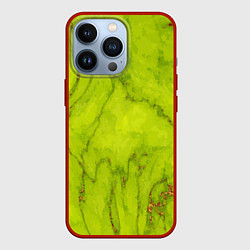 Чехол для iPhone 13 Pro Abstraction green, цвет: 3D-красный
