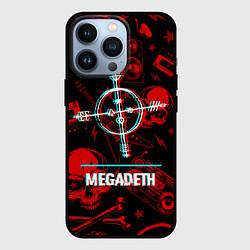 Чехол для iPhone 13 Pro Megadeth rock glitch, цвет: 3D-черный