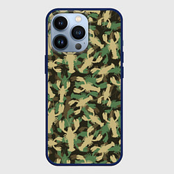 Чехол для iPhone 13 Pro Камуфляж из раков, цвет: 3D-тёмно-синий