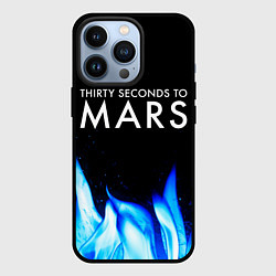 Чехол для iPhone 13 Pro Thirty Seconds to Mars blue fire, цвет: 3D-черный