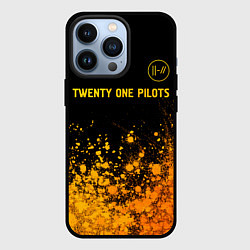 Чехол для iPhone 13 Pro Twenty One Pilots - gold gradient: символ сверху, цвет: 3D-черный