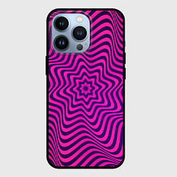 Чехол для iPhone 13 Pro Абстрактный фиолетовый узор, цвет: 3D-черный