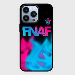 Чехол для iPhone 13 Pro FNAF - neon gradient: символ сверху, цвет: 3D-черный