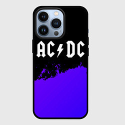 Чехол для iPhone 13 Pro AC DC purple grunge, цвет: 3D-черный