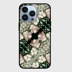Чехол для iPhone 13 Pro Нежные розовые цветочки, цвет: 3D-черный