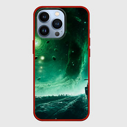 Чехол для iPhone 13 Pro Космическая буря, цвет: 3D-красный