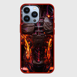 Чехол для iPhone 13 Pro Тело киборга киберпанк, цвет: 3D-красный