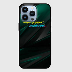 Чехол iPhone 13 Pro Cyberpunk 2077 phantom liberty dark logo