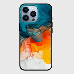 Чехол для iPhone 13 Pro Синяя и оранжевая жидкости, цвет: 3D-черный