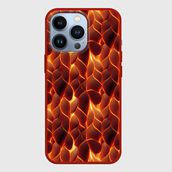 Чехол для iPhone 13 Pro Огненная мозаичная текстура, цвет: 3D-красный